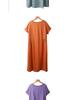 Cross-border Summer A-line Midi Dress: Short Sleeve, Solid Color, Literary Style, Women's Loose Fit