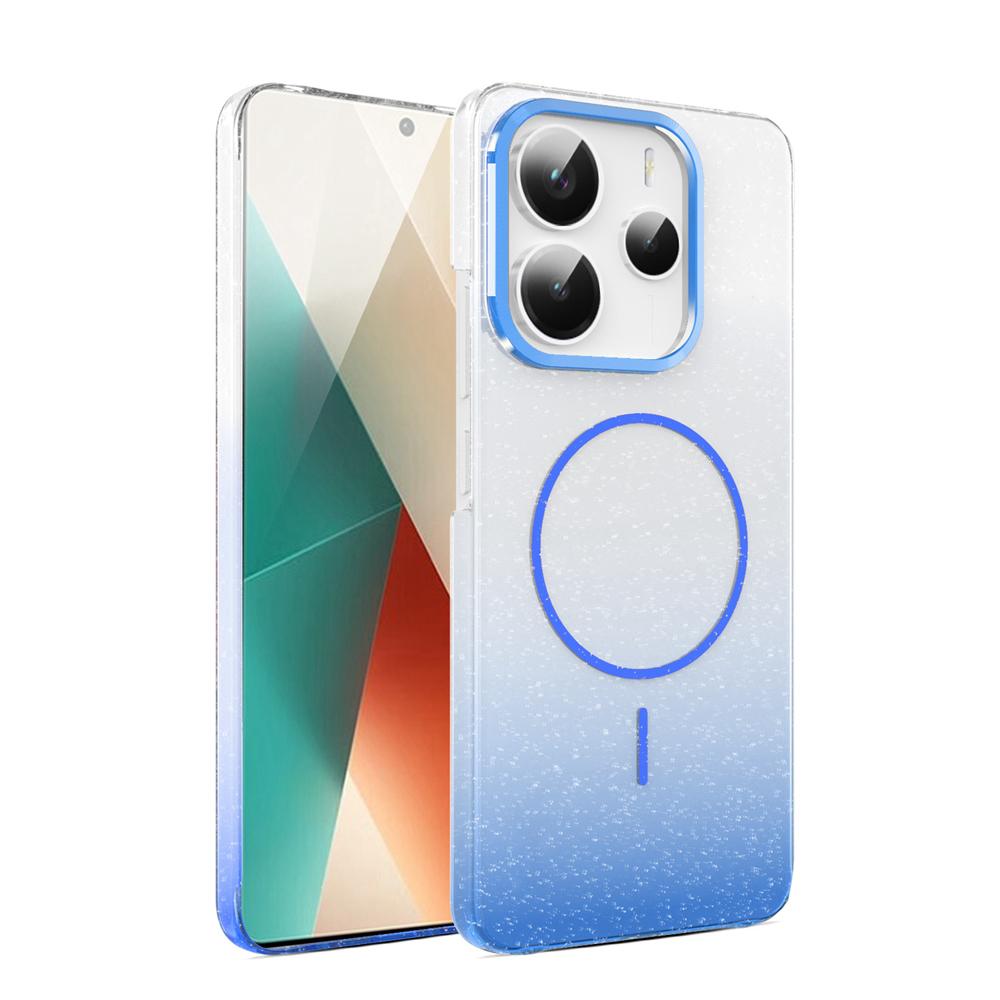 KEYSION Luxuriöse magnetische Handyhülle mit Farbverlauf und Glitzer für Redmi Note 14 Pro+5G 14 4G, stoßfeste Hart-PC-Rückabdeckung für POCO X7 5G