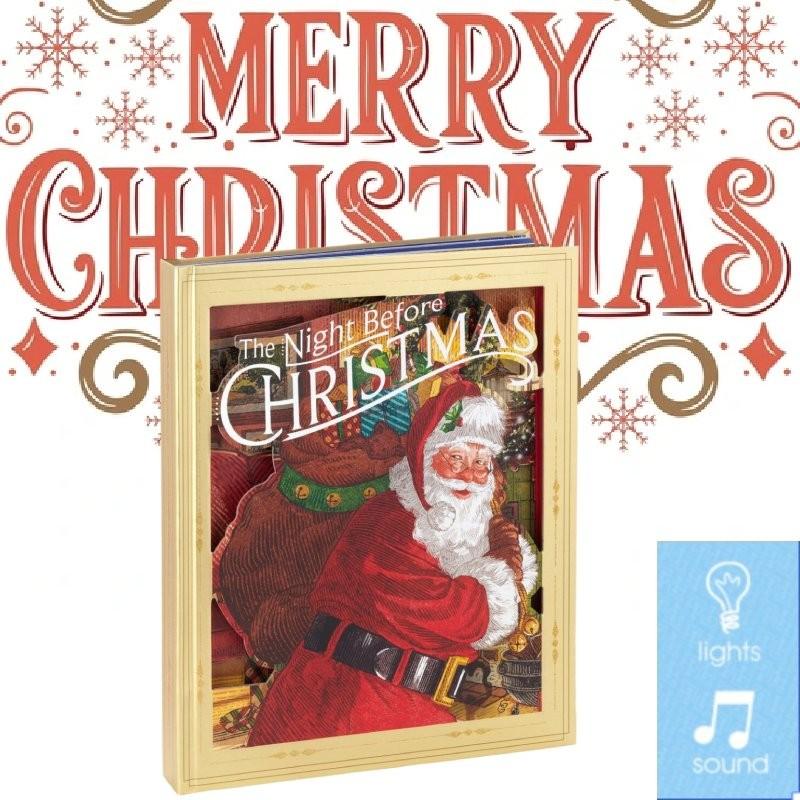 Enchanting Night Before Christmas Pop-up Book With Sound And Lights For Festive Decor