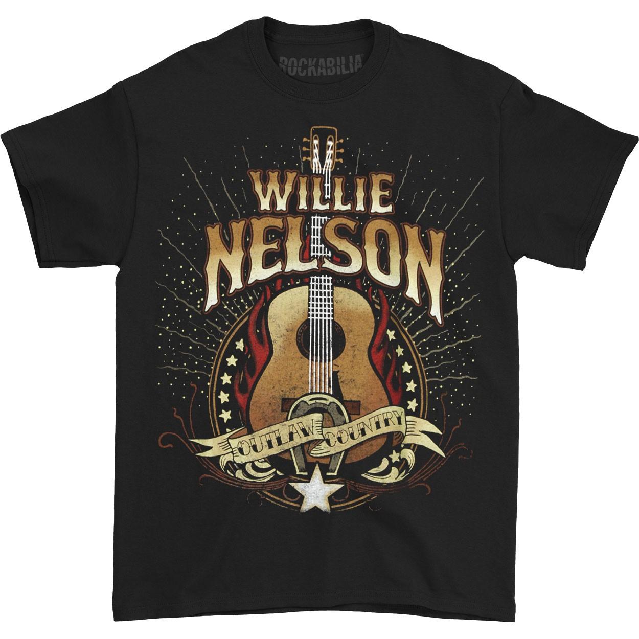 

Men s Willie Nelson Outlaw Country T-Shirt Mens Womens Tees Top Black 3XL