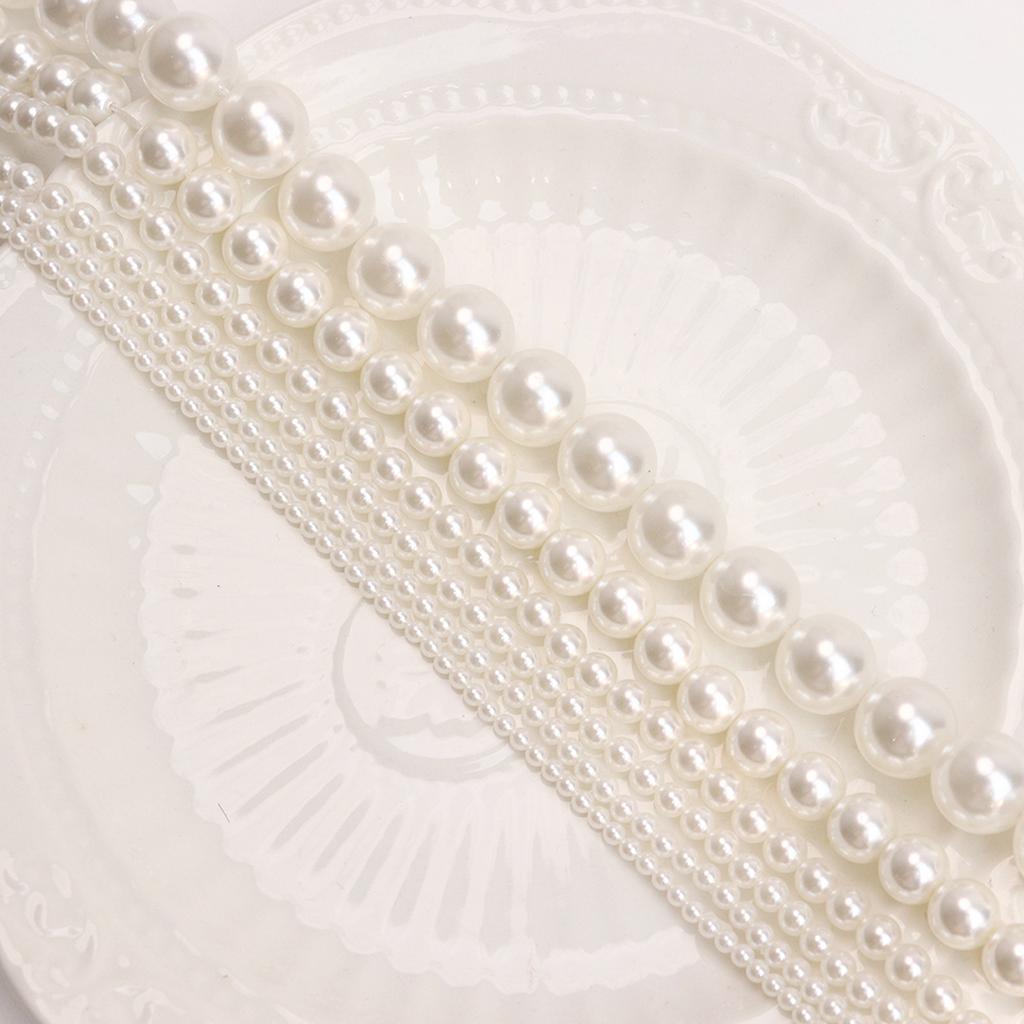 1String, Romantic Sweet Natural Shell White Beads 2/4/6/8/10mm, 38cm Strand for DIY Valentine's Day Bracelet Necklace Gift Making, Women Jewelry Craft