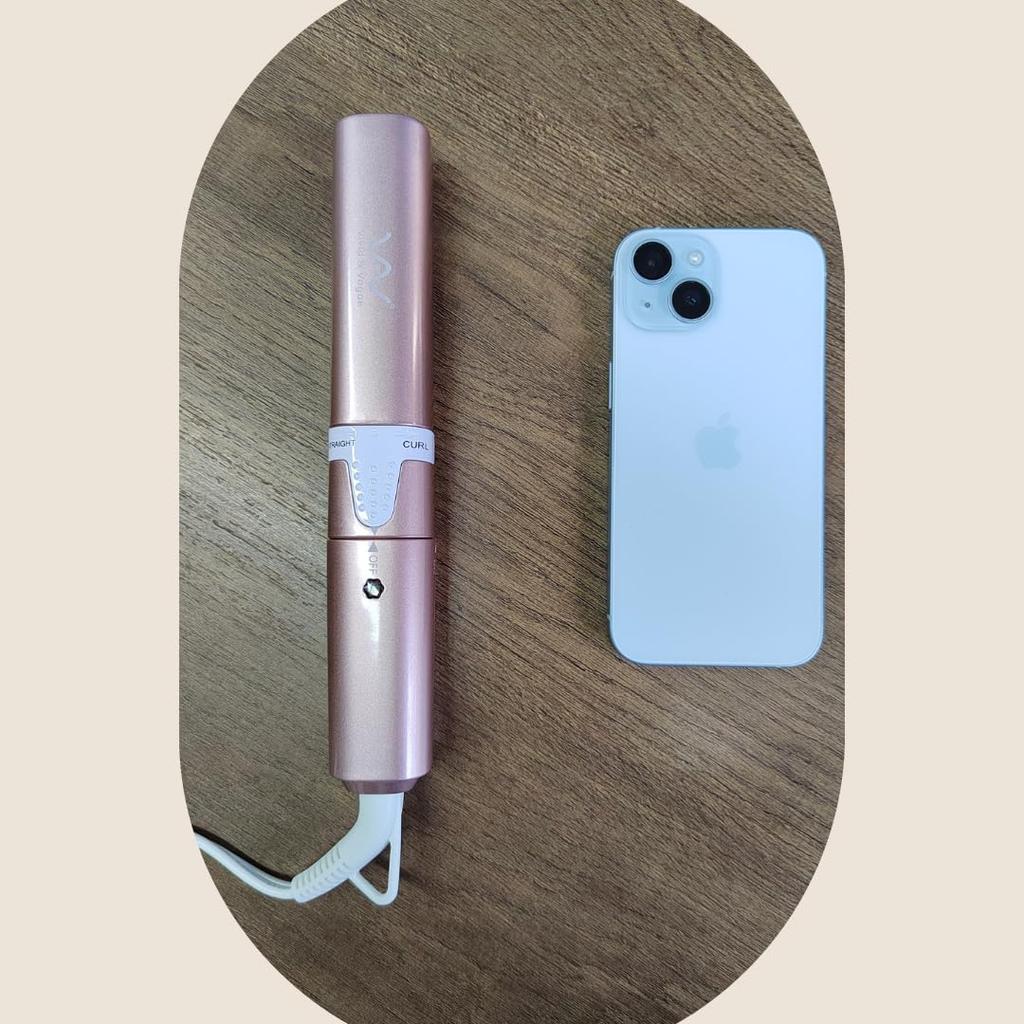 VAV Mini Straightener Curling Travel Ideal for Business and Commuting 2-Way & Iron, Iron, 25mm, Dual-Use, Portable, Carry-On Compatible, 100-240V,
