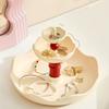 Large Capacity Jewelry Key Holder Decorative Cream Style Jewelry Display Rack Multi-layer Plastic Desktop Storage Box Entryway