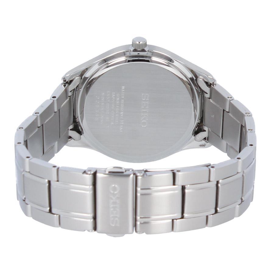 SEIKO SUR419P1 SUR419P Quartz Essential Date Calendar Blue Navy Silver Stainless Wrist Watch