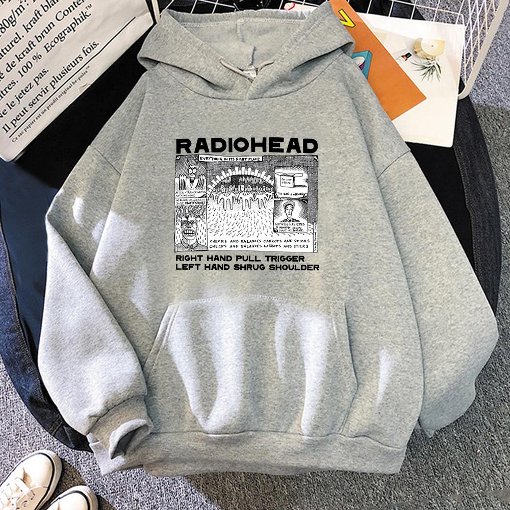 Fashion Radiohead Hoodie for Men/Women Rock Band Music Fans Sweatshirts Oversized Graphic Clothes Harajuku Couple Sweatshirt