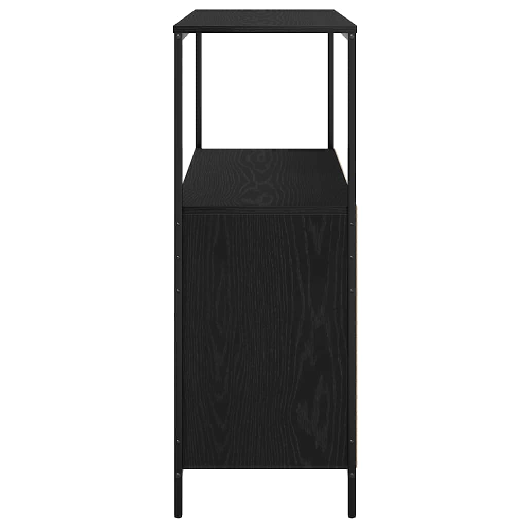 Bathroom Cabinet with Shelves Black Oak Effect 76.5 x 35 x 95 cm