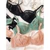 Set de lenjerie intimă franțuzească sexy pentru femei Set de sutien cu broderie din dantelă ultra subțire, confort de vară, sutien respirabil și seturi de lenjerie cu spatele T