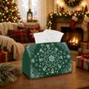 1pc Bohemian Folk Winter Tissue Box - Xmas Napkin Dispenser, Available Made of Durable Polyester, Decorated with Penguin Snowflake Holly, Suitable for