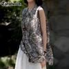 Luxury Silk Top with Blue and White Porcelain Floral Print, Open-Back Sleeveless Dress Summer Women's Fashion Hangzhou New Arrivals