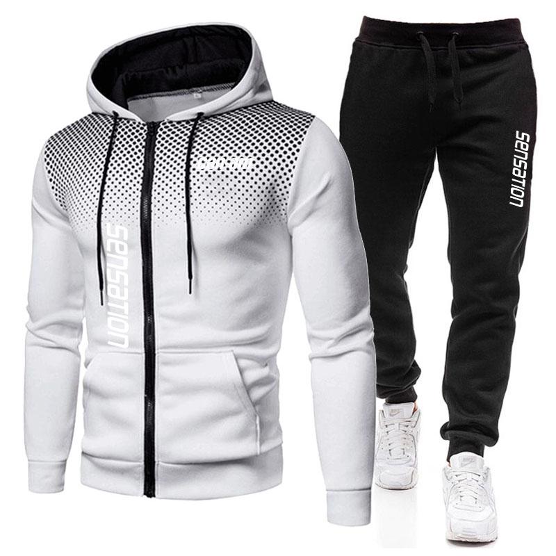 Winter Men's New Sports Casual Loose and Plush Thickened Baseball Suit Set 2024