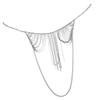 Women metal alloy tassel bikini body chain Silver