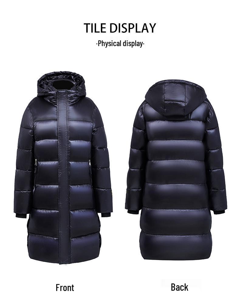 Women's Black Gold Down Cotton Long Self-Heating Jacket (2025 Model)