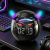 Spherical Bluetooth Speaker LED Digital Dual Alarm Clock with Voice Call Portable Wireless Audio Device for Home Bedroom