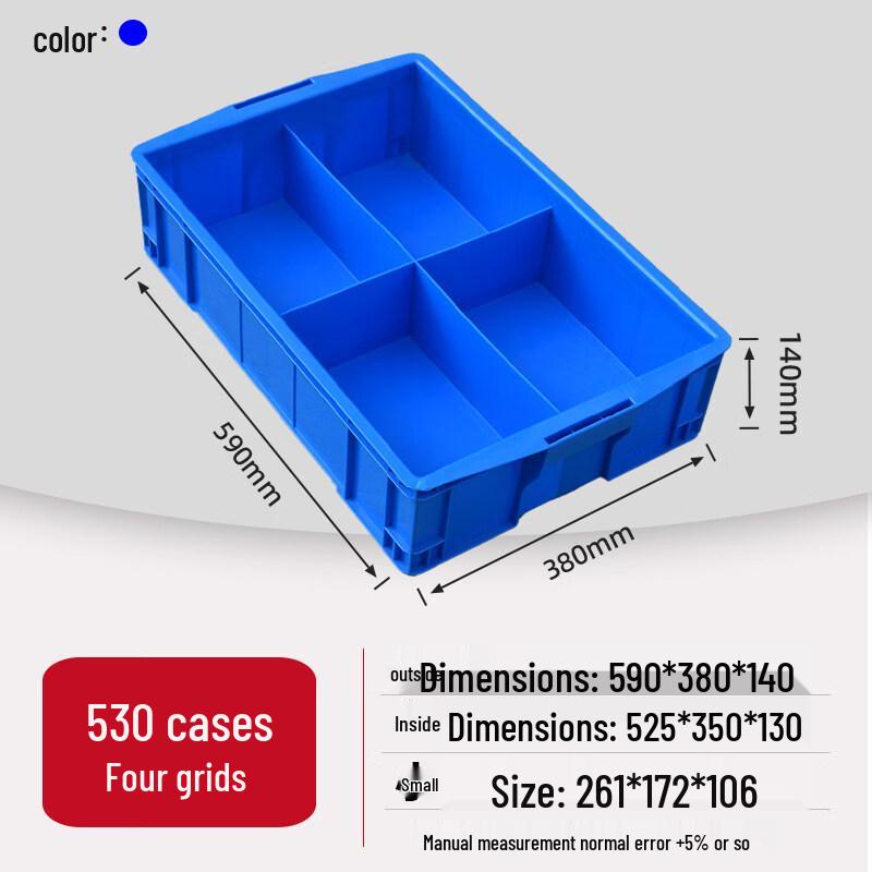 Multi-Grid Plastic Parts Storage Organizer Box