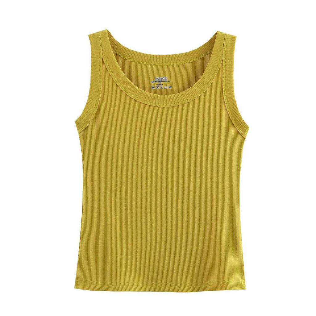 2025 Spring Women's European-American Ribbed Cotton Knitted Vest