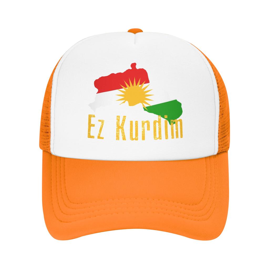 Unisex KURDISTAN Map Ez Kurdim Trucker Cap Popular Mesh Baseball Caps Snapback Caps Hat Sun Hat Adjustable Racing Cap Summer