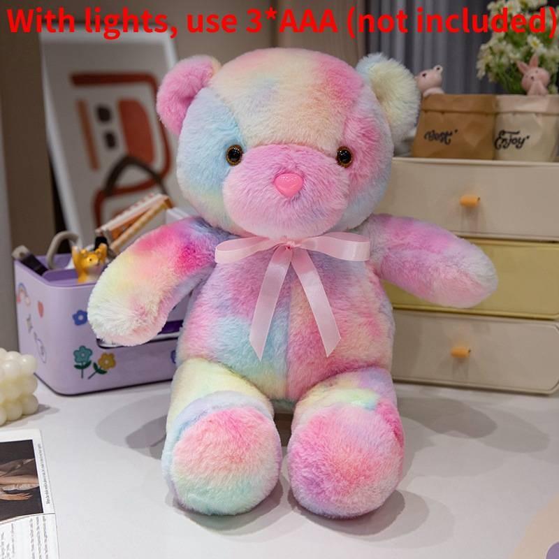 Teddy Glowing Colorful Bear Plush Toy Stuffed Animal Doll Decoration Kids Gift