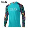 HUK Summer Fishing Shirt Men's Long-Sleeve Hooded Fishing Suit UV Protection Upf 50 + Fishing Wear