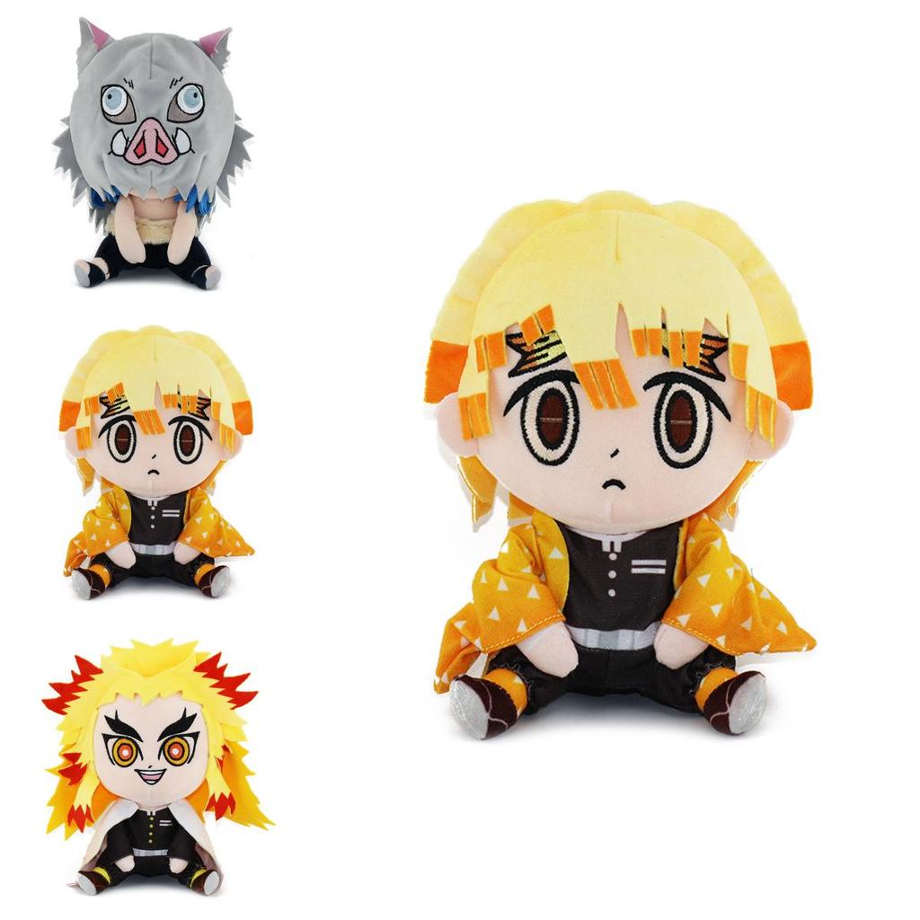 17cm Demon Slayer Xmas Gifts Plush Toys Set Nezuko Tanjiro Giyuu Inosuke Zenitsu