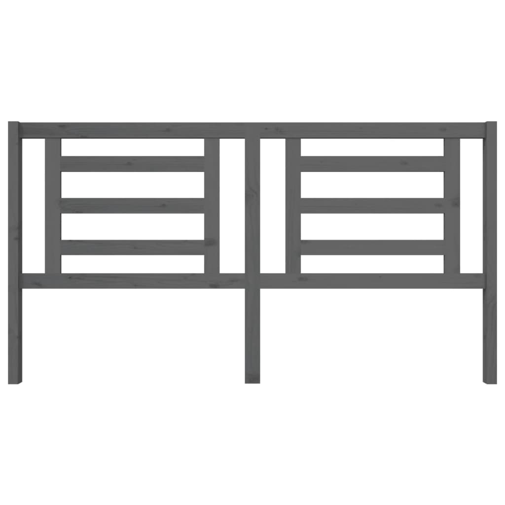 Vidaxl Bed Headboard, Grey, 186X4X100 Cm, Solid Pine Wood