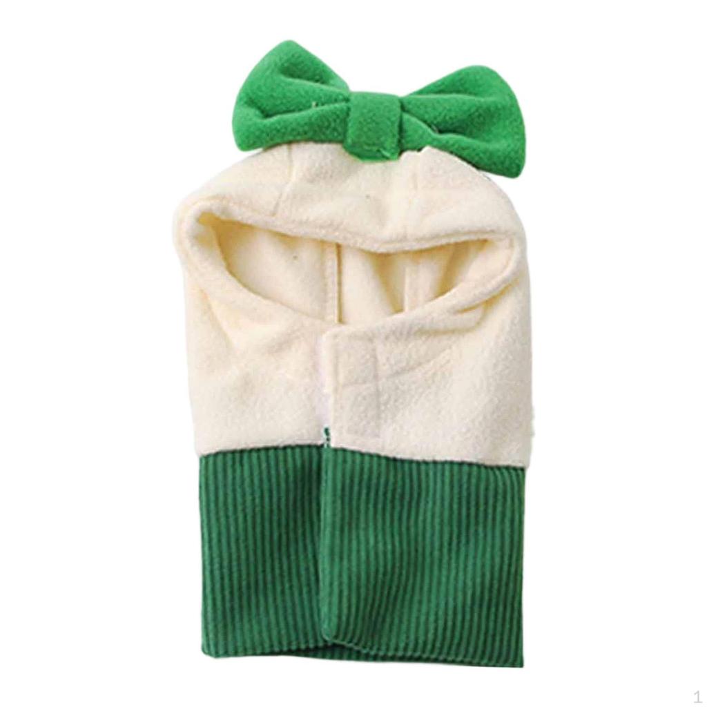 Dog Headwear Winter Hat Ear Protection Polyester Bowknot Decoration for Christmas Party