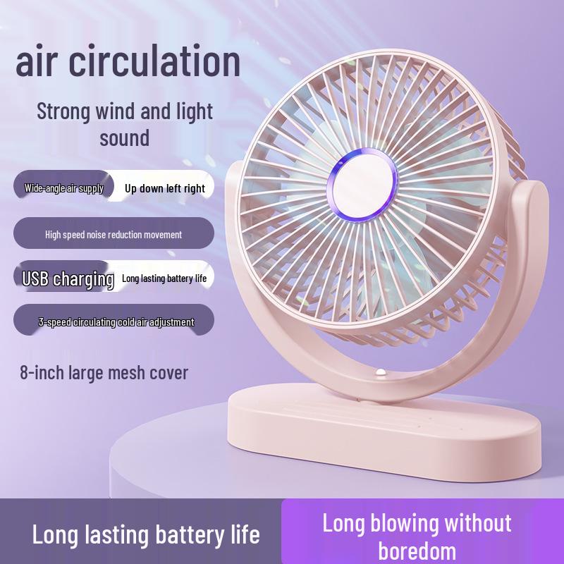 USB Rechargeable Silent Mini Desktop Fan for Dorm, Office, and Study