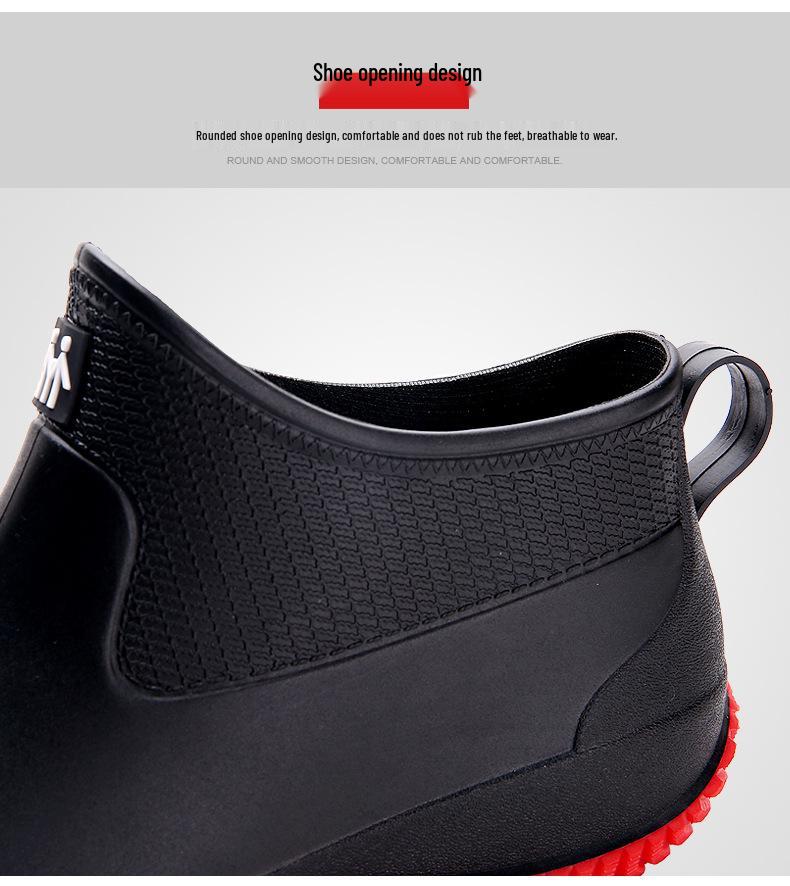 Men's Low-Cut Non-Slip Rain Boots - Water Shoes for Outdoor Wading