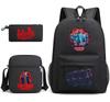 Peripheral Student Schoolbags, Backpacks, Three-Piece Canvas Bags, Oblique Span Bags, Pencil Bags
