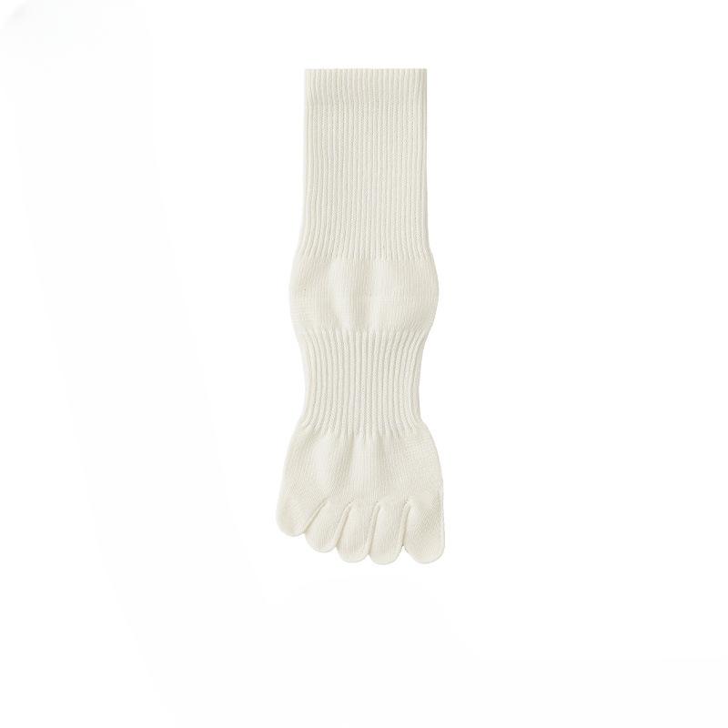 Female Autumn and Winter 10A Anti Bacterial Anti Odor Sweat Absorption Breathable Waist Boneless Tube Five Finger Socks
