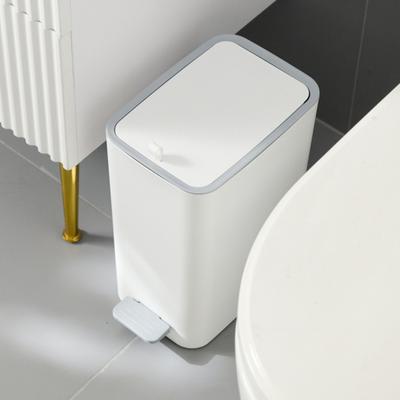 Schlanker Badezimmer-Mülleimer 2 Gal/ 3 Gal Mülleimer mit Deckel Soft-Close-Fußpedal Mülleimer Geruchskontrolle Abfalleimer für Badezimmer Schlafzimmer Küche Büro