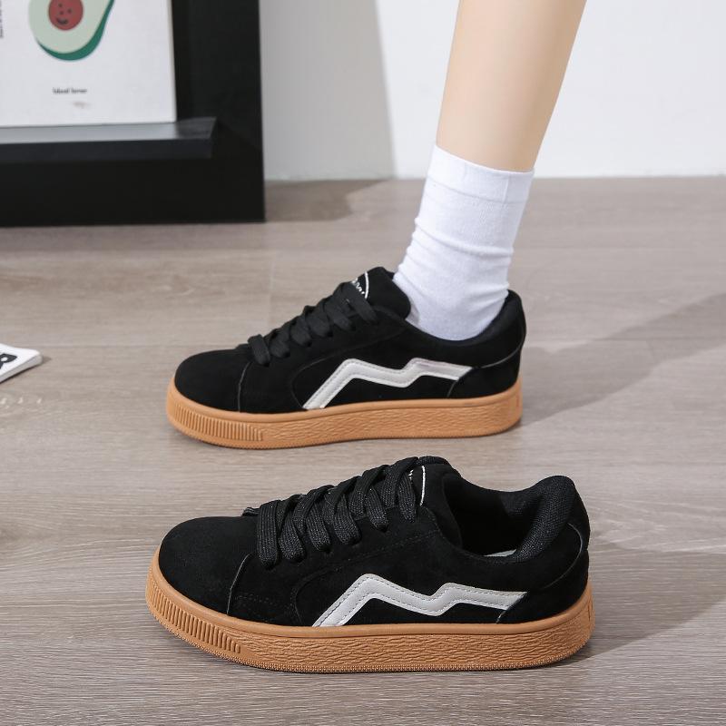 

Platform white shoes women s shoes 2025 new spring and autumn shoes versatile popular board shoes casual sports shoes 35 чорний