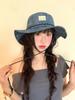 ins plaid wide edge strap bucket hat women's summer eaves UV protection double-sided sunscreen hat basin hat student