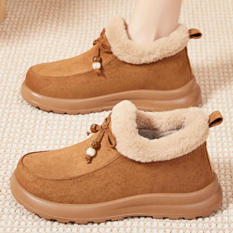 Cotton shoes women's new winter versatile velvet thickened snow boots fashionable one-pedal non-slip cotton shoes