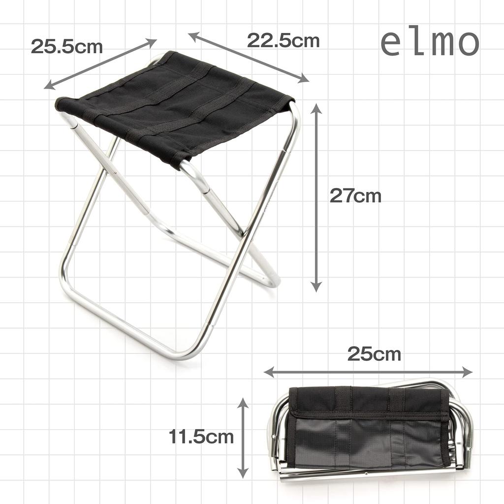 Elmo Folding Chair At Folding Folds Up In 3 Load Capacity for Mountain Comes with Storage Bag [Ultra-lightweight 280g] Chair, Seconds, 60-100kg,