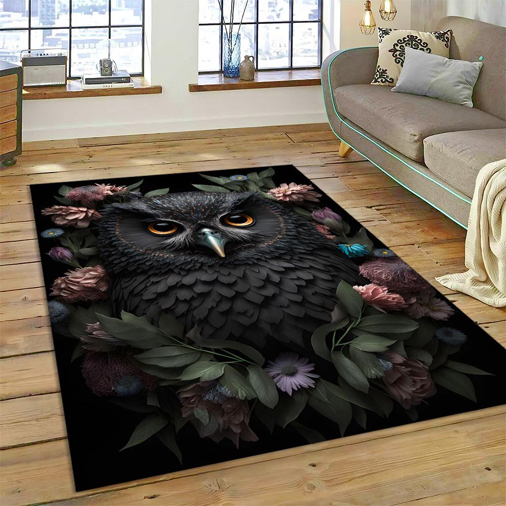 Owl Carpet Large Rug Cartoon Birds for Home Living Room Bedroom Sofa Doormat Decor Kids Play Area Rugs Carpet Non-slip Floor Mat