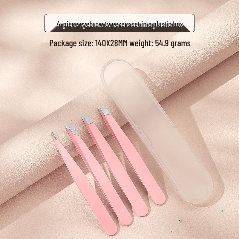Stainless Steel 96-Piece Eyebrow & Beard Tweezers Set with Double Eyelid Stickers