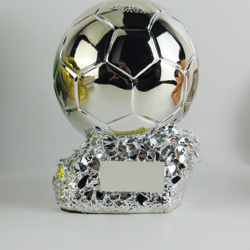 Ballon d'Or Trophy Ornament: Resin Football Craft, 2022 World Cup Souvenir, In Stock