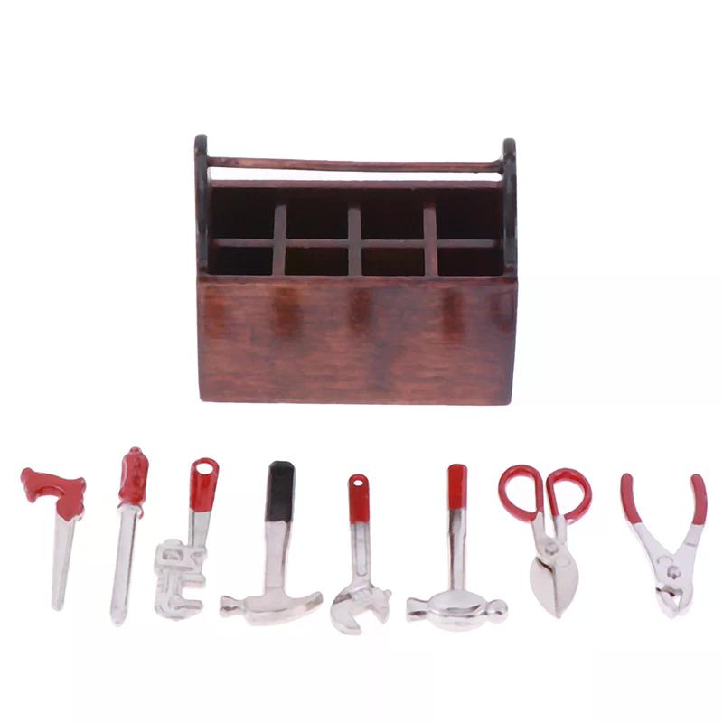 1set 1:12 Dollhouse Miniature Toolbox Handmade Doll House Accessories Tools Sets For Kids Creative Play