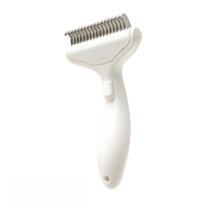 

1PC Magic Stainless Steel Dog Dehairing Brush - Floating Detangling Comb for Long Hairy Dogs | Ergonomic handle | No batteries required all year round білий