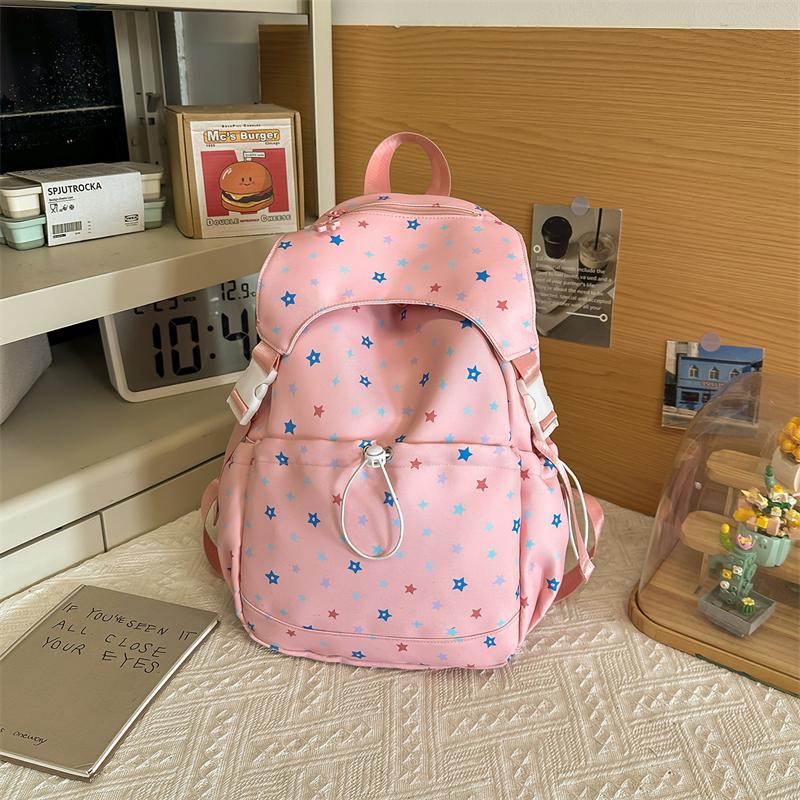 Star Print Backpack Student Schoolbag Women's Commuter Backpack