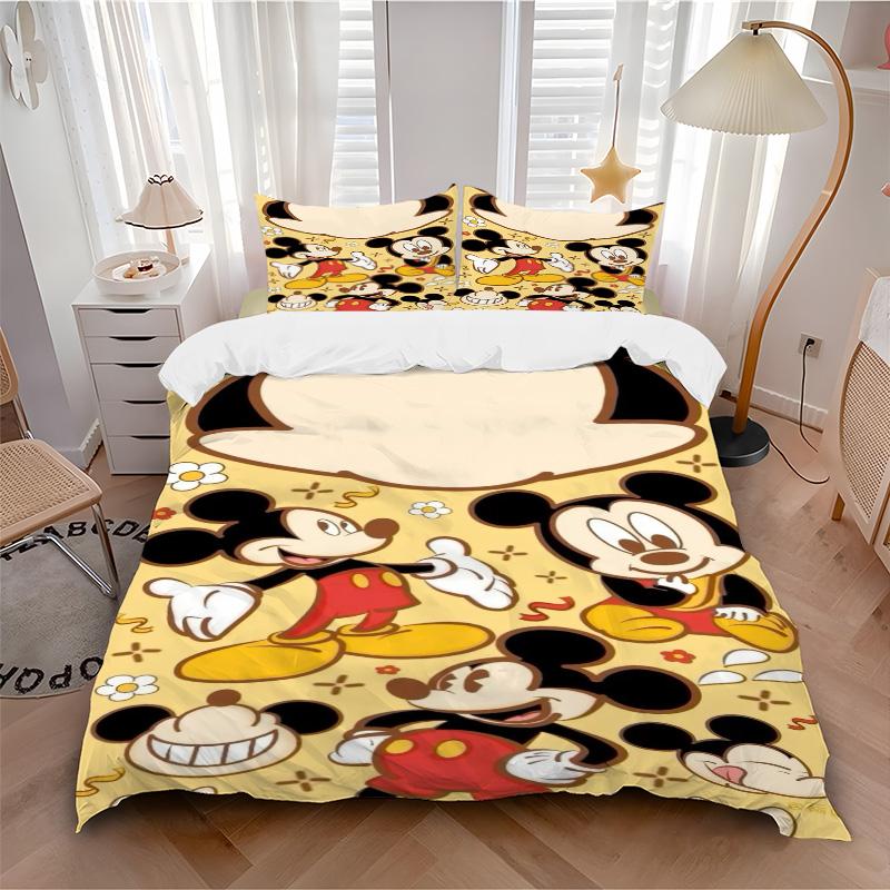Mickey Mouse Adventures Print 3Pcs Bedding Setduvet Cover With 2 Bedropillowcase Home Birthday Gift