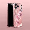 Water Ripple Pink Butterfly Tempered Glass Phone Case for iPhone 17 16 Pro Max 15 14 Plus 13 12 11 Pro Max 16E 17 Air Cover