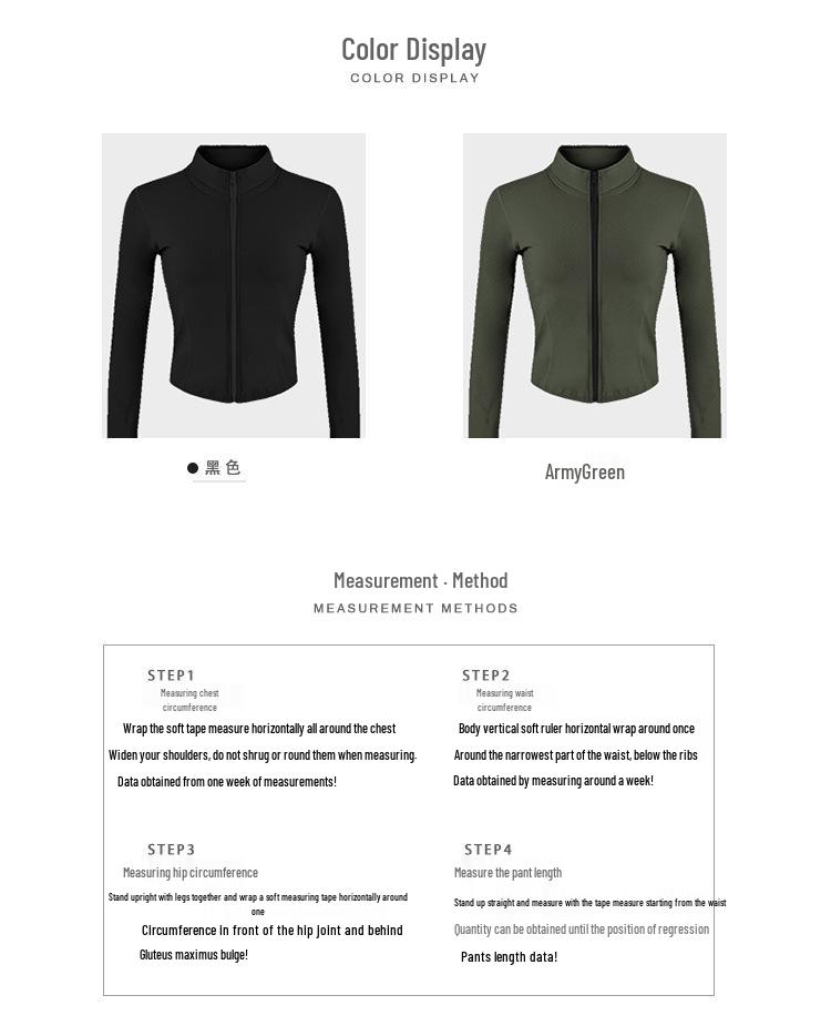 Stand-Collar Slim-Fit Fingerless Yoga Jacket - Long-Sleeve, Elastic, Zippered Running Wear