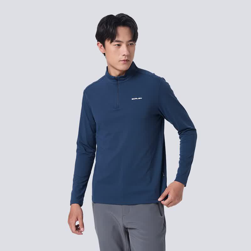 SCALER Men's Outdoor Stand-Collar Long-Sleeve T-Shirt