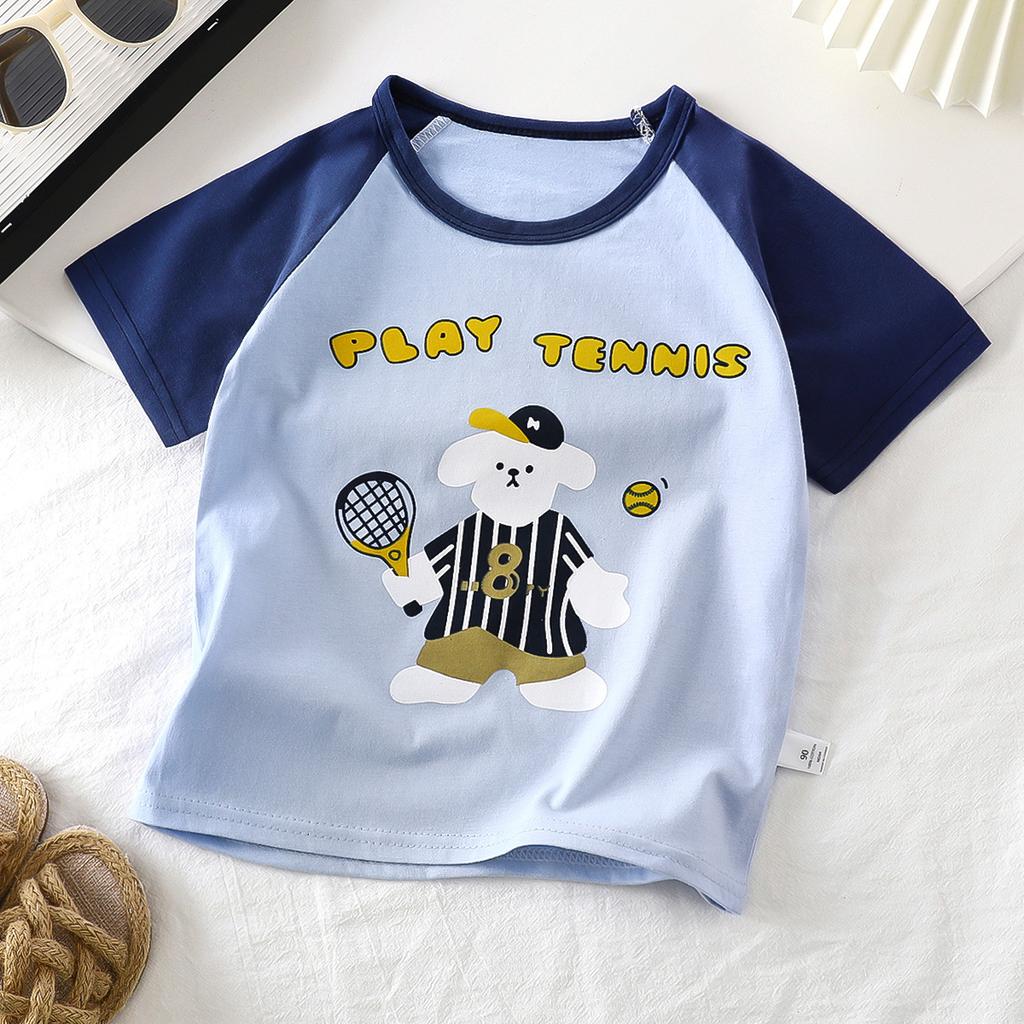 Nuova T-shirt Casual per Bambini Stampa Cartone Animato Carina T-shirt Manica Corta Top Confortevoli Con Pantaloncini Abbigliamento Estivo per Bambini Piccoli