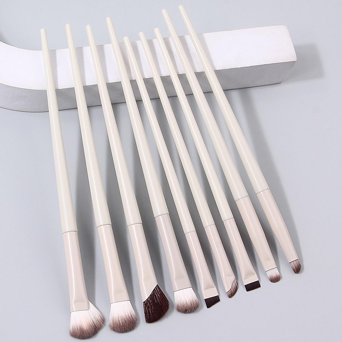 

9pcs Eye makeup brush set, soft bristle eyeliner brush, eyebrow brush, contour brush, portable makeup tool for beginners слоновая кость