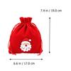 3Pcs Printed Drawstring Candy Bags Christmas Gift Bags for Party Holiday Jewelry Fruits Candies Premium Sturdy
