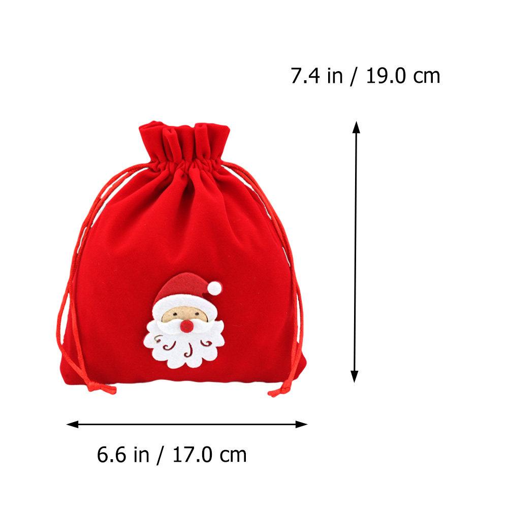 3Pcs Printed Drawstring Candy Bags Christmas Gift Bags for Party Holiday Jewelry Fruits Candies Premium Sturdy