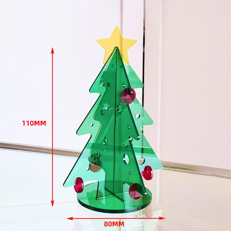 Acrylic Christmas Tree Ornament Display DIY Clear Xmas Decoration Tabletop Centerpiece