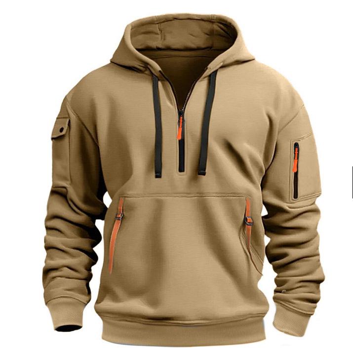 2025 Men s Casual Sports Zipper Pocket Hoodie Pullover - Autumn/Winter Collection Small